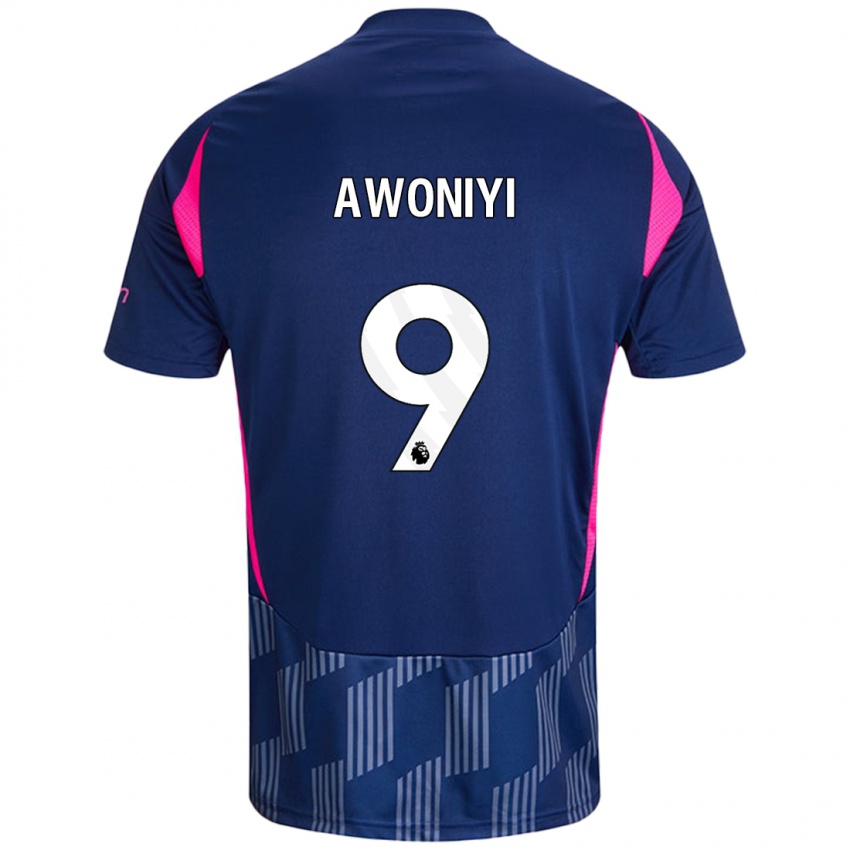 Kinder Taiwo Awoniyi #9 Königsblau Rosa Auswärtstrikot Trikot 2024/25 T-Shirt Österreich