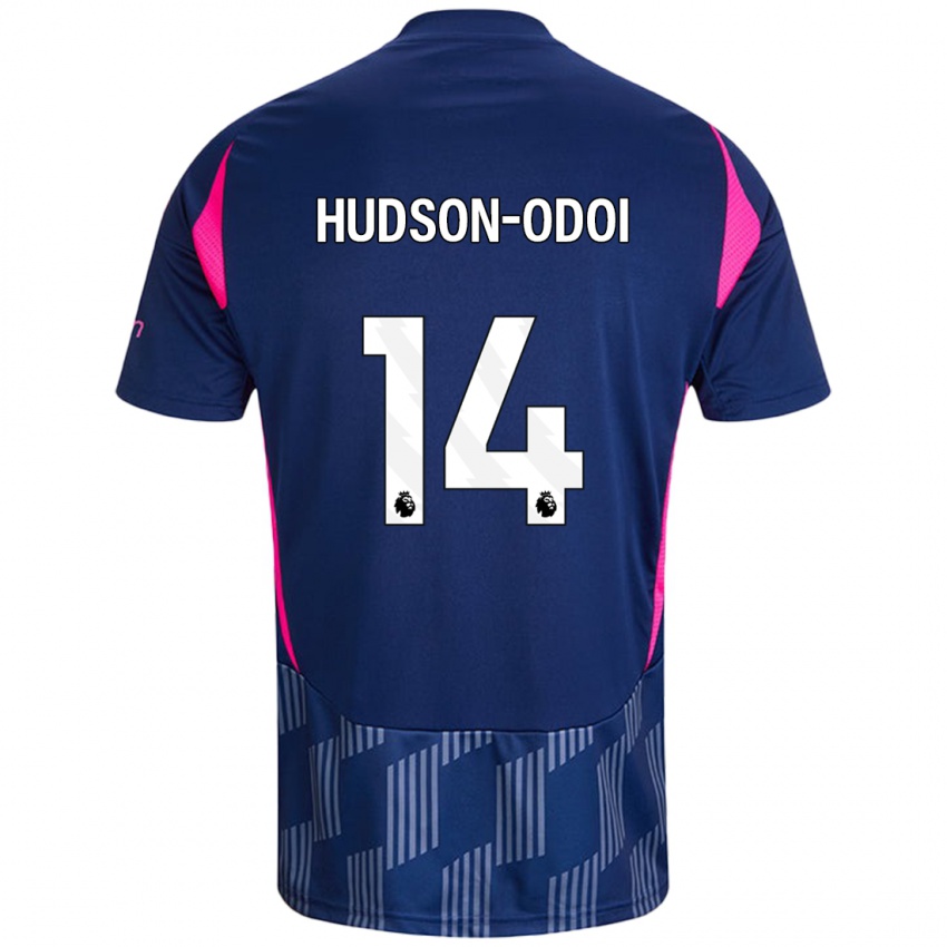 Kinder Callum Hudson-Odoi #14 Königsblau Rosa Auswärtstrikot Trikot 2024/25 T-Shirt Österreich