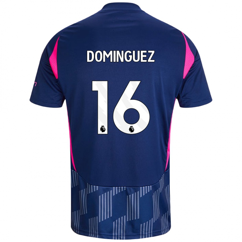 Kinder Nicolás Domínguez #16 Königsblau Rosa Auswärtstrikot Trikot 2024/25 T-Shirt Österreich