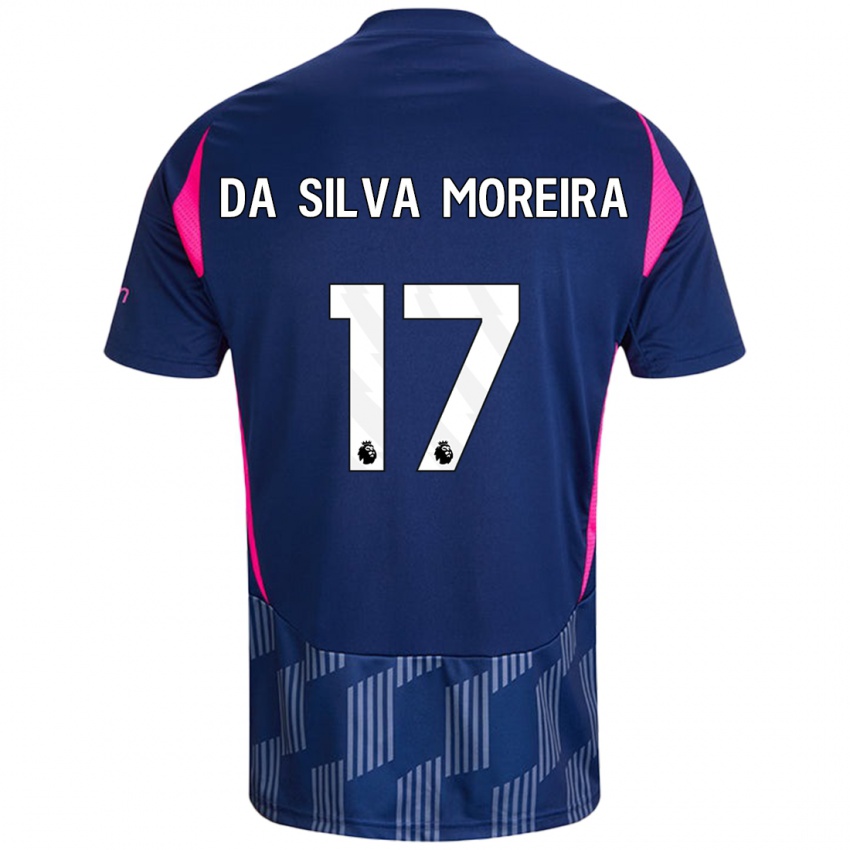 Kinder Eric Da Silva Moreira #17 Königsblau Rosa Auswärtstrikot Trikot 2024/25 T-Shirt Österreich