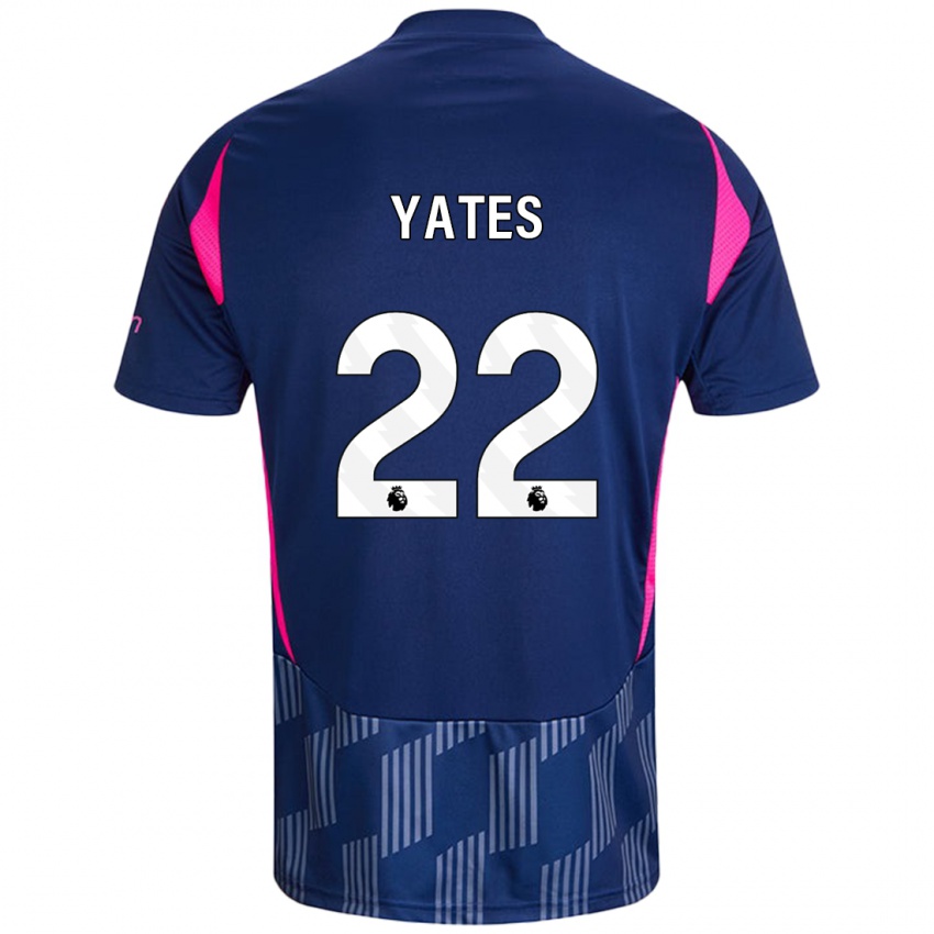 Kinder Ryan Yates #22 Königsblau Rosa Auswärtstrikot Trikot 2024/25 T-Shirt Österreich