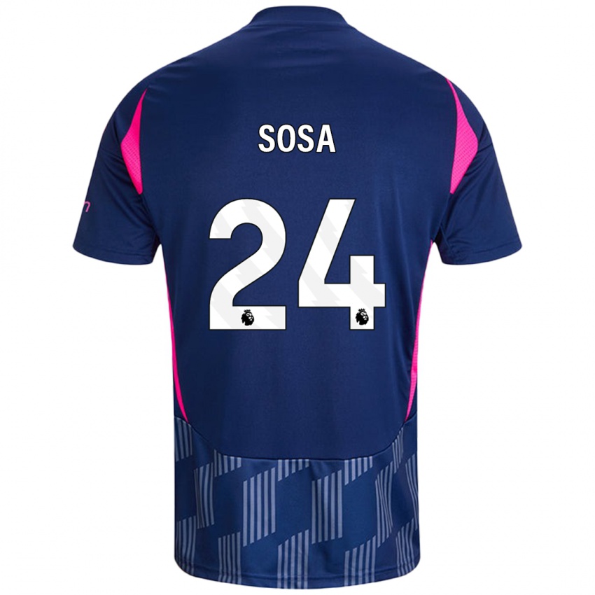 Kinder Ramón Sosa #24 Königsblau Rosa Auswärtstrikot Trikot 2024/25 T-Shirt Österreich