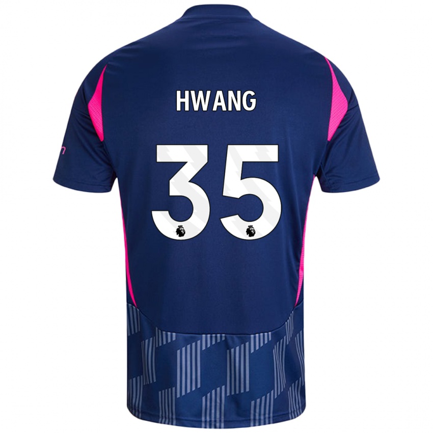 Kinder Ui-Jo Hwang #35 Königsblau Rosa Auswärtstrikot Trikot 2024/25 T-Shirt Österreich