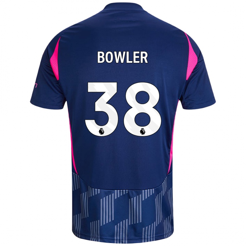 Kinder Josh Bowler #38 Königsblau Rosa Auswärtstrikot Trikot 2024/25 T-Shirt Österreich