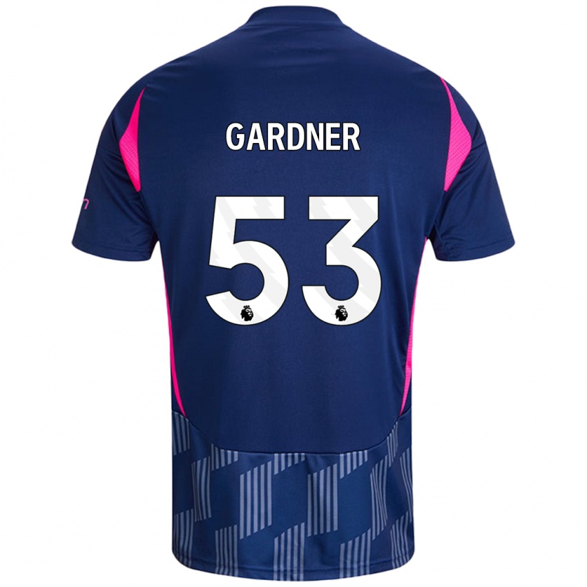 Kinder Joe Gardner #53 Königsblau Rosa Auswärtstrikot Trikot 2024/25 T-Shirt Österreich