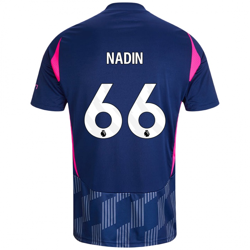 Kinder Jack Nadin #66 Königsblau Rosa Auswärtstrikot Trikot 2024/25 T-Shirt Österreich