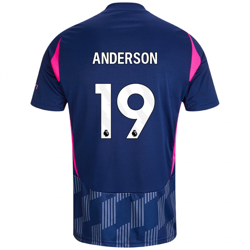 Kinder Becky Anderson #19 Königsblau Rosa Auswärtstrikot Trikot 2024/25 T-Shirt Österreich