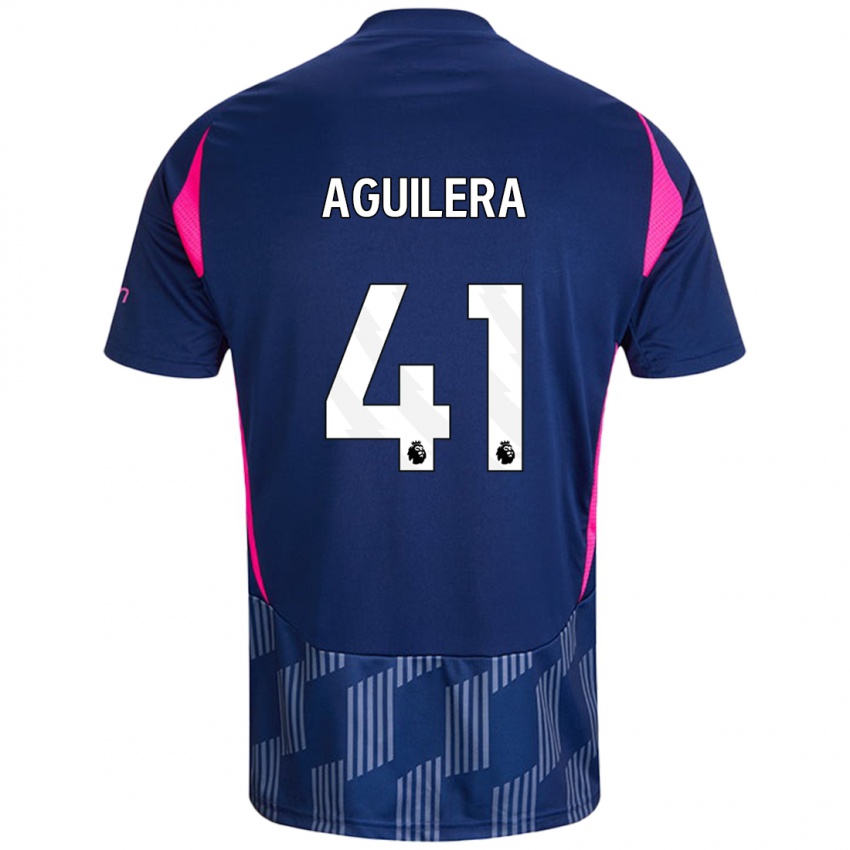 Kinder Brandon Aguilera #41 Königsblau Rosa Auswärtstrikot Trikot 2024/25 T-Shirt Österreich