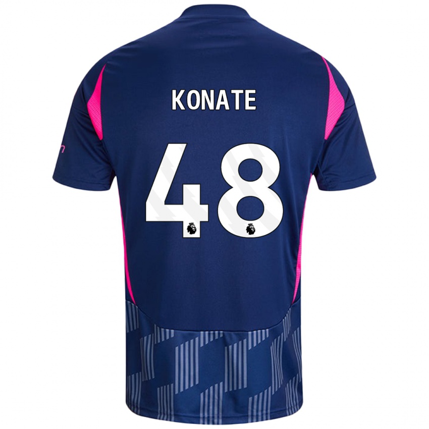 Kinder Ateef Konaté #48 Königsblau Rosa Auswärtstrikot Trikot 2024/25 T-Shirt Österreich