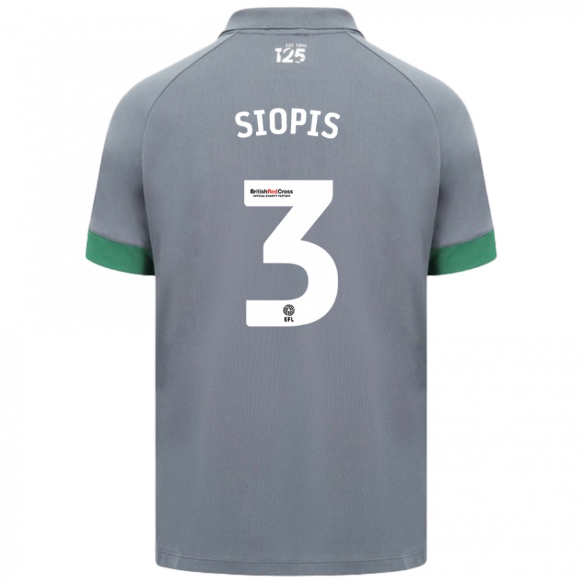 Kinder Manolis Siopis #3 Dunkelgrau Auswärtstrikot Trikot 2024/25 T-Shirt Österreich