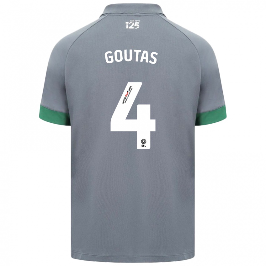 Kinder Dimitrios Goutas #4 Dunkelgrau Auswärtstrikot Trikot 2024/25 T-Shirt Österreich