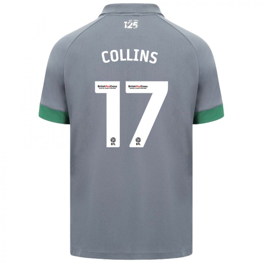 Kinder Jamilu Collins #17 Dunkelgrau Auswärtstrikot Trikot 2024/25 T-Shirt Österreich