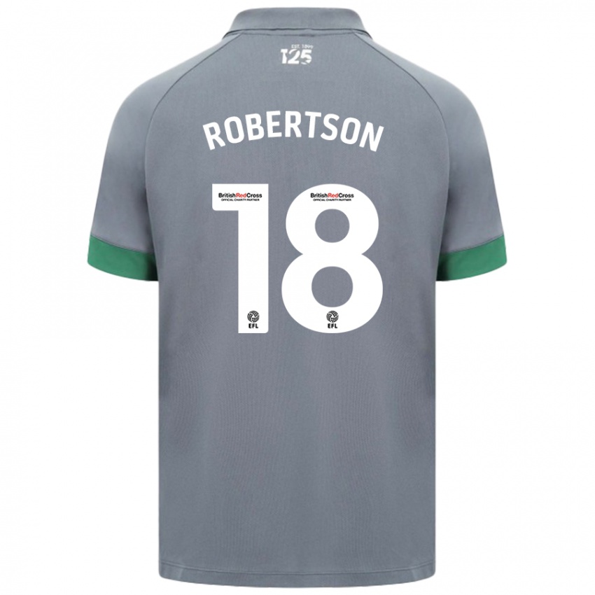 Kinder Alex Robertson #18 Dunkelgrau Auswärtstrikot Trikot 2024/25 T-Shirt Österreich