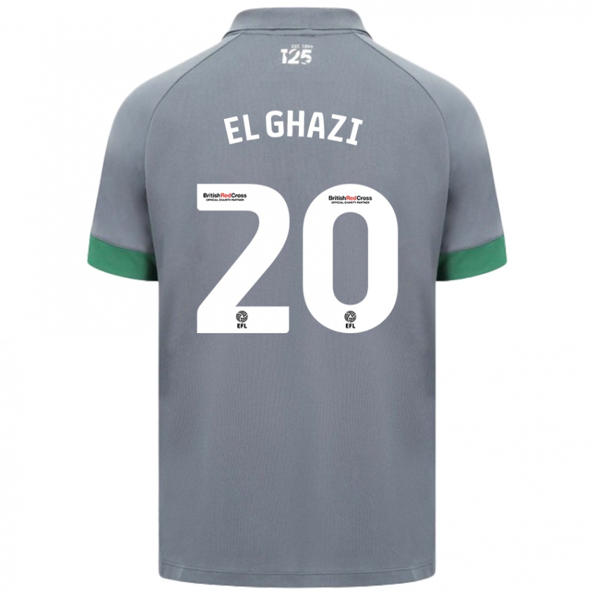 Kinder Anwar El Ghazi #20 Dunkelgrau Auswärtstrikot Trikot 2024/25 T-Shirt Österreich