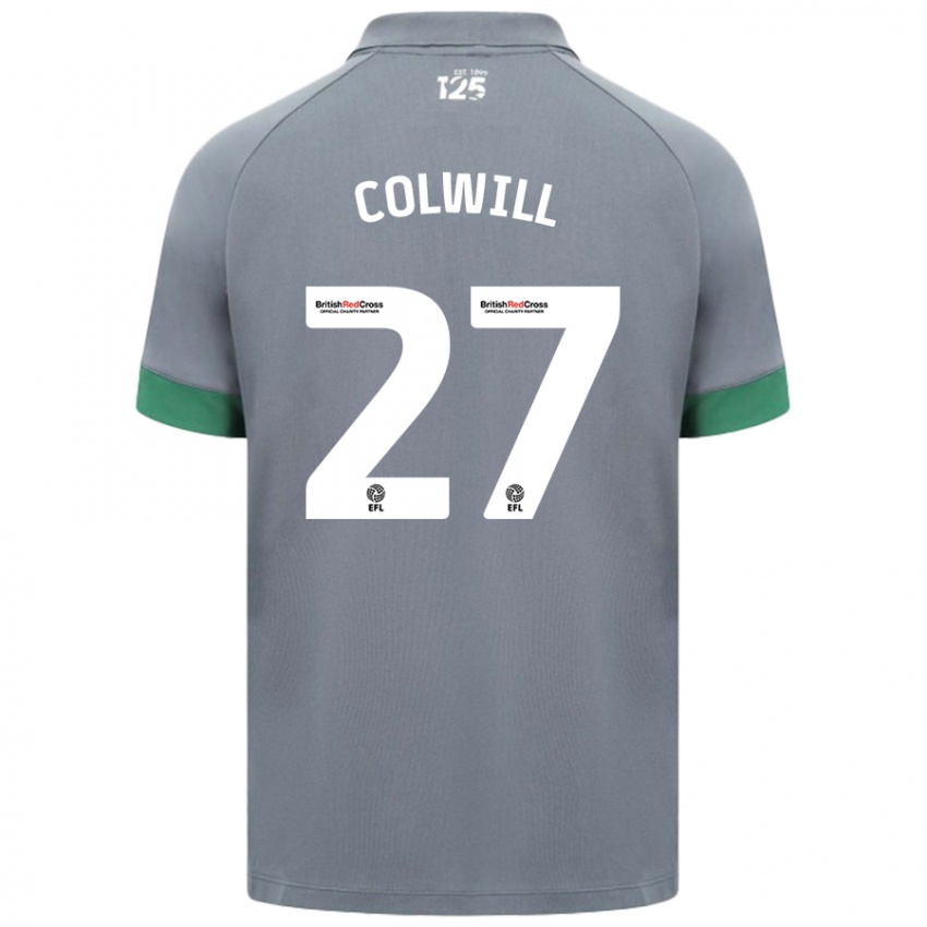 Kinder Rubin Colwill #27 Dunkelgrau Auswärtstrikot Trikot 2024/25 T-Shirt Österreich