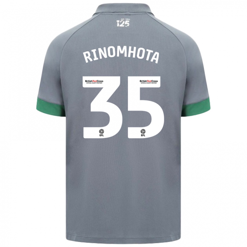 Kinder Andy Rinomhota #35 Dunkelgrau Auswärtstrikot Trikot 2024/25 T-Shirt Österreich