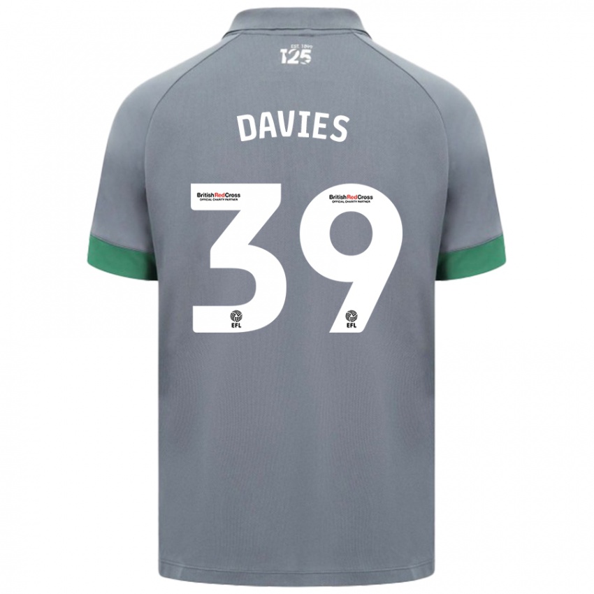 Kinder Isaak Davies #39 Dunkelgrau Auswärtstrikot Trikot 2024/25 T-Shirt Österreich