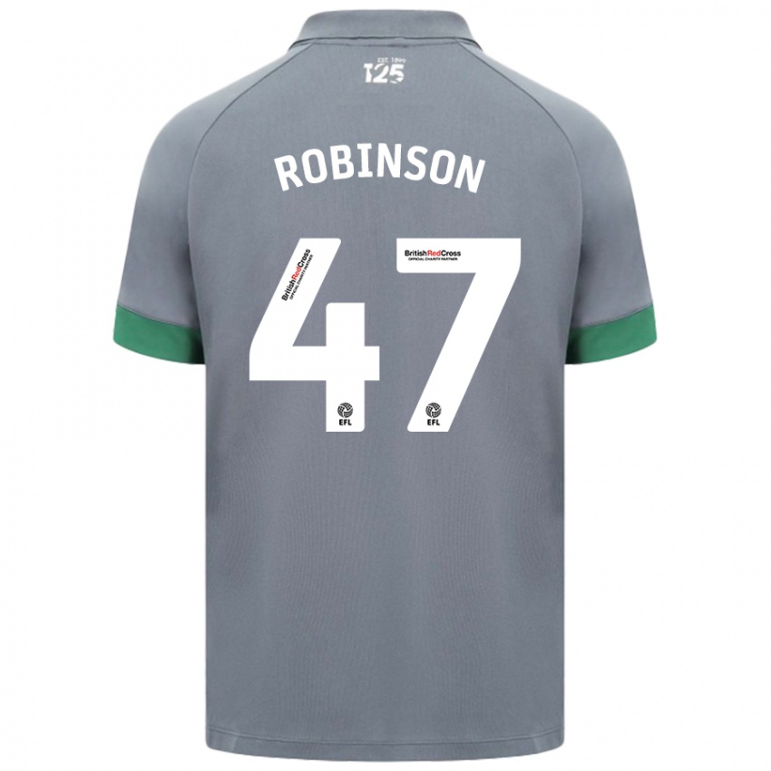 Kinder Callum Robinson #47 Dunkelgrau Auswärtstrikot Trikot 2024/25 T-Shirt Österreich