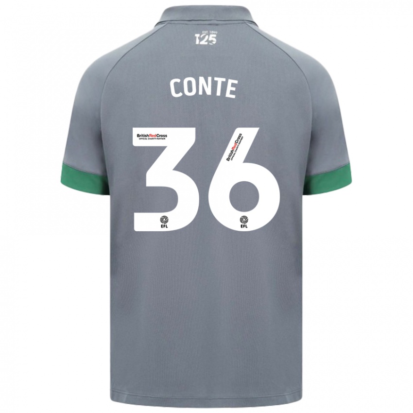 Kinder Raheem Conte #36 Dunkelgrau Auswärtstrikot Trikot 2024/25 T-Shirt Österreich