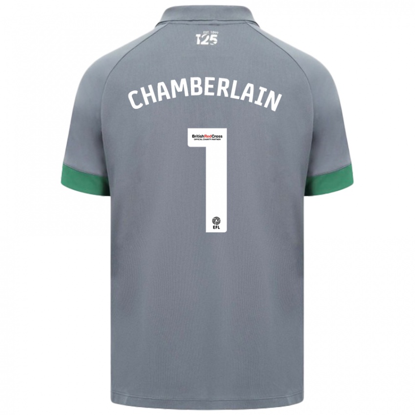 Kinder Ceryn Chamberlain #1 Dunkelgrau Auswärtstrikot Trikot 2024/25 T-Shirt Österreich