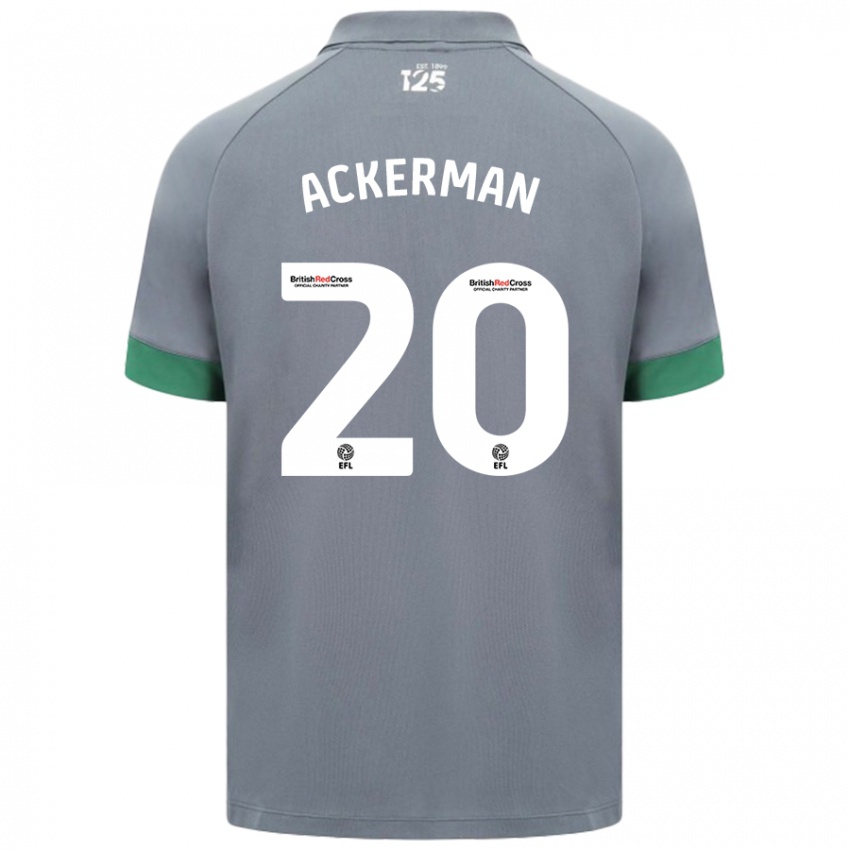 Kinder Mali Ackerman #20 Dunkelgrau Auswärtstrikot Trikot 2024/25 T-Shirt Österreich