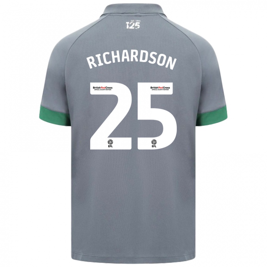 Kinder Tija Richardson #25 Dunkelgrau Auswärtstrikot Trikot 2024/25 T-Shirt Österreich