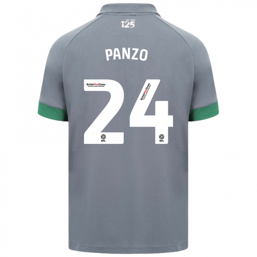 Kinder Jonathan Panzo #24 Dunkelgrau Auswärtstrikot Trikot 2024/25 T-Shirt Österreich