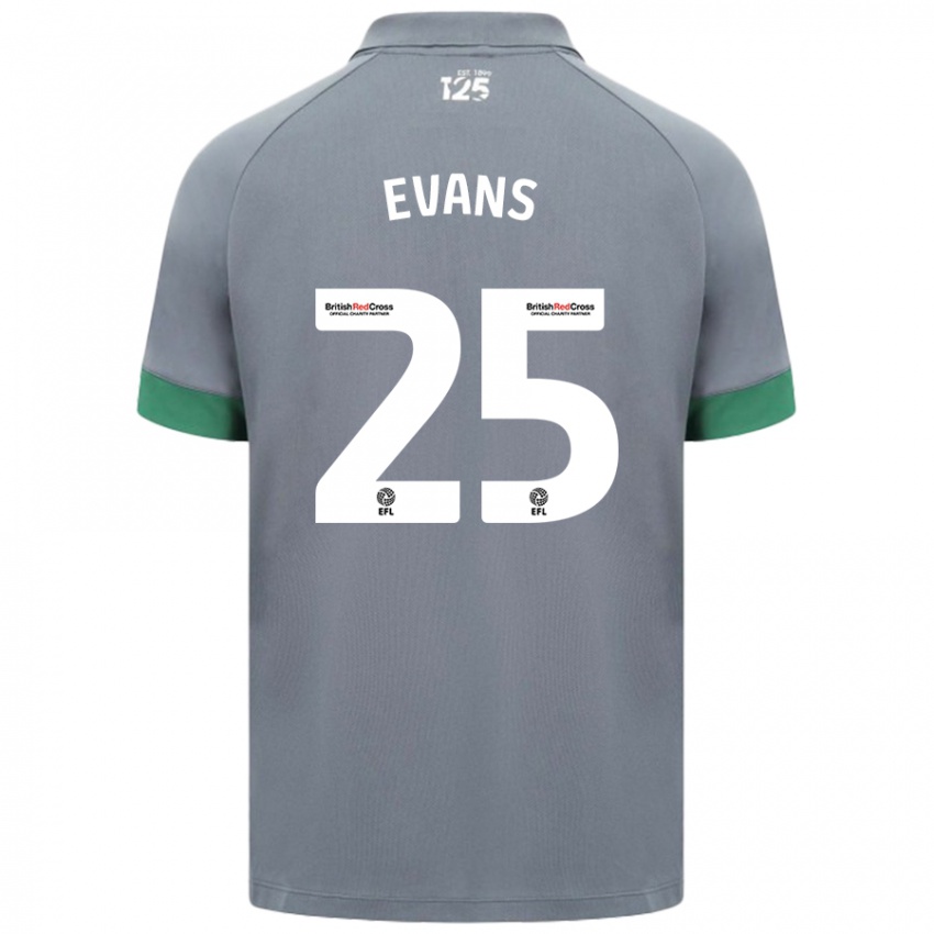 Kinder Kieron Evans #25 Dunkelgrau Auswärtstrikot Trikot 2024/25 T-Shirt Österreich