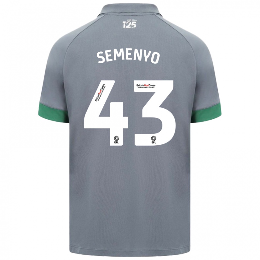 Kinder Jai Semenyo #43 Dunkelgrau Auswärtstrikot Trikot 2024/25 T-Shirt Österreich