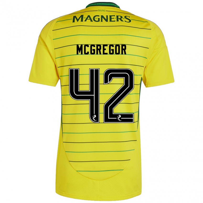 Kinder Callum Mcgregor #42 Gelb Auswärtstrikot Trikot 2024/25 T-Shirt Österreich