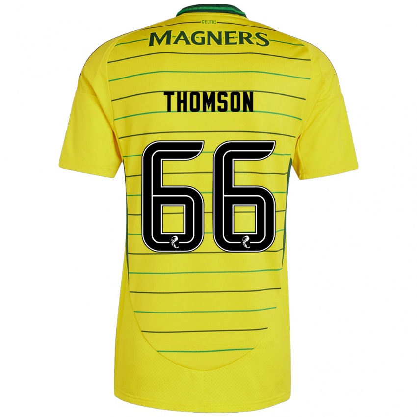 Kinder Corey Thomson #66 Gelb Auswärtstrikot Trikot 2024/25 T-Shirt Österreich