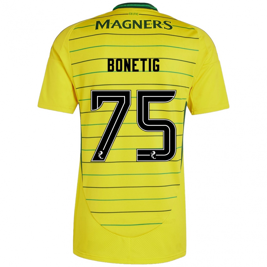 Kinder Liam Bonetig #75 Gelb Auswärtstrikot Trikot 2024/25 T-Shirt Österreich