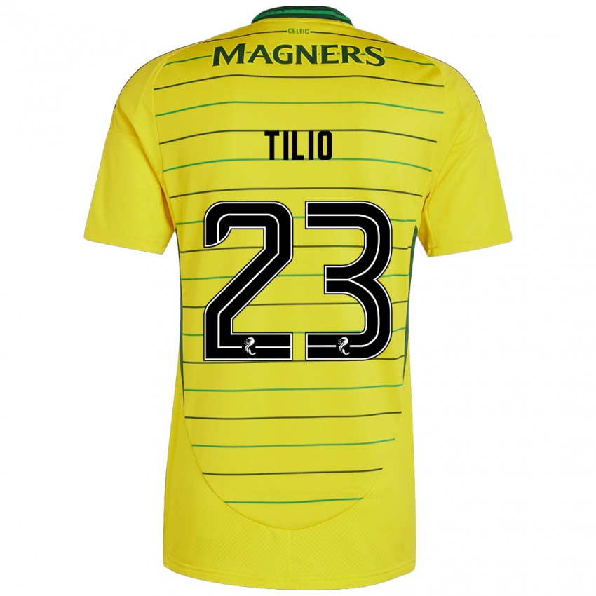 Kinder Marco Tilio #23 Gelb Auswärtstrikot Trikot 2024/25 T-Shirt Österreich