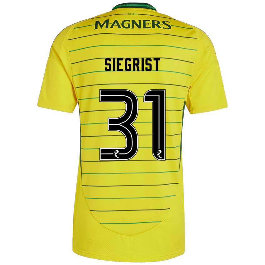 Kinder Benjamin Siegrist #31 Gelb Auswärtstrikot Trikot 2024/25 T-Shirt Österreich