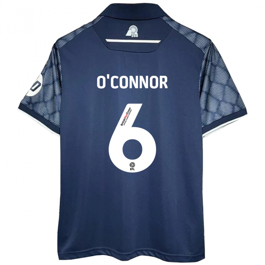 Kinder Thomas O'connor #6 Schwarz Auswärtstrikot Trikot 2024/25 T-Shirt Österreich