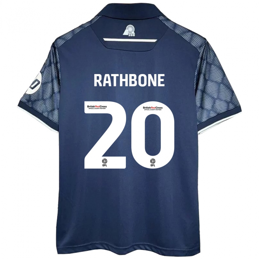 Kinder Ollie Rathbone #20 Schwarz Auswärtstrikot Trikot 2024/25 T-Shirt Österreich