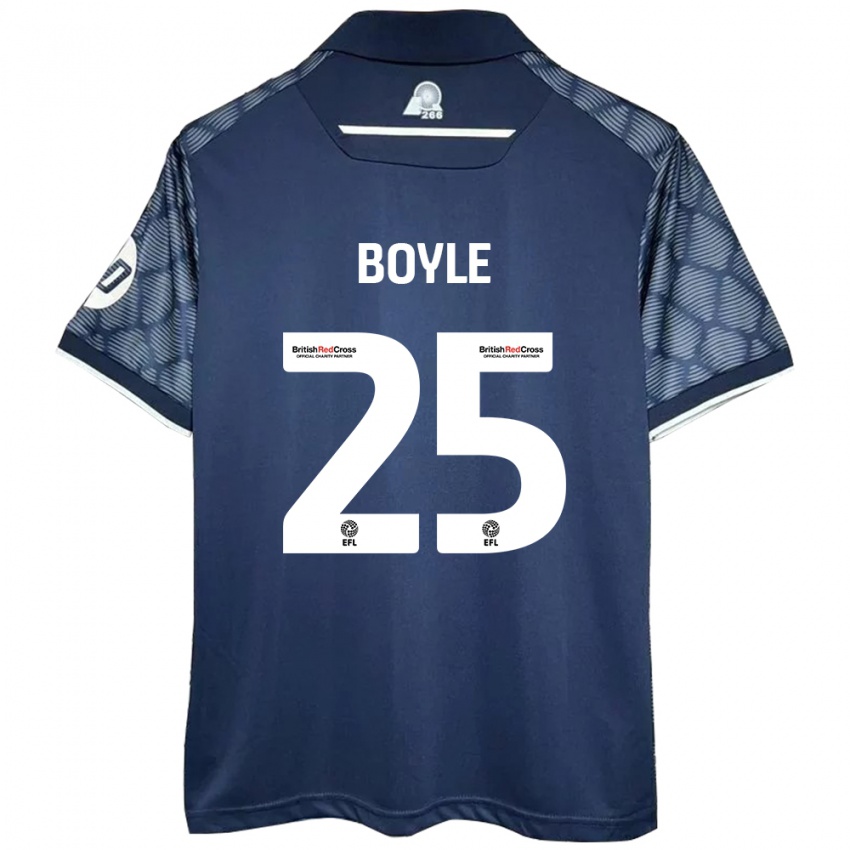 Kinder Will Boyle #25 Schwarz Auswärtstrikot Trikot 2024/25 T-Shirt Österreich