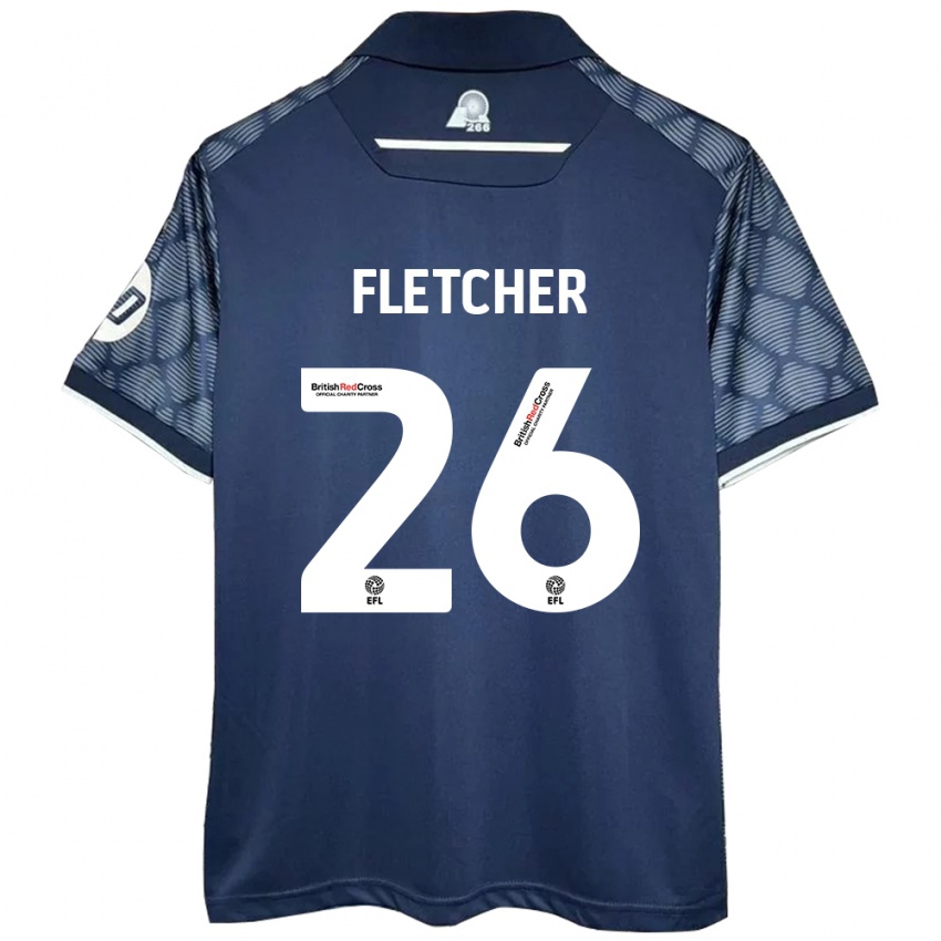 Kinder Steven Fletcher #26 Schwarz Auswärtstrikot Trikot 2024/25 T-Shirt Österreich