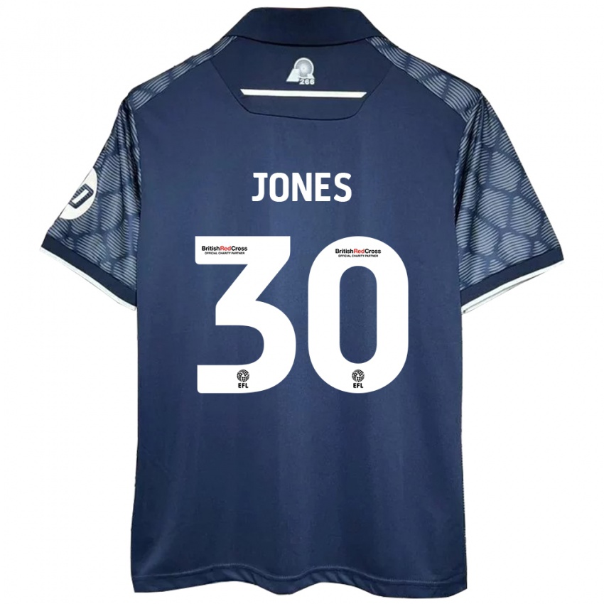 Kinder James Jones #30 Schwarz Auswärtstrikot Trikot 2024/25 T-Shirt Österreich