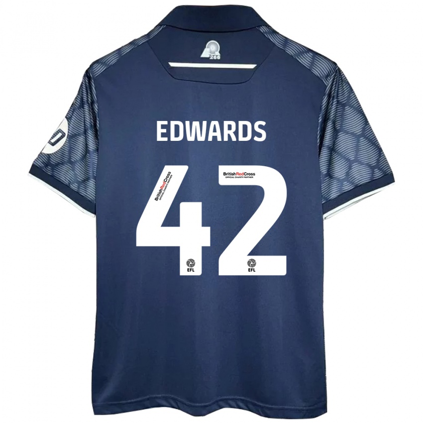 Kinder Callum Edwards #42 Schwarz Auswärtstrikot Trikot 2024/25 T-Shirt Österreich