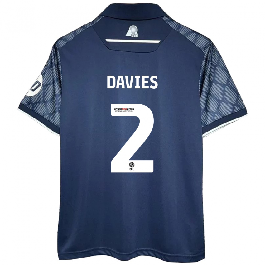 Kinder Phoebe Davies #2 Schwarz Auswärtstrikot Trikot 2024/25 T-Shirt Österreich