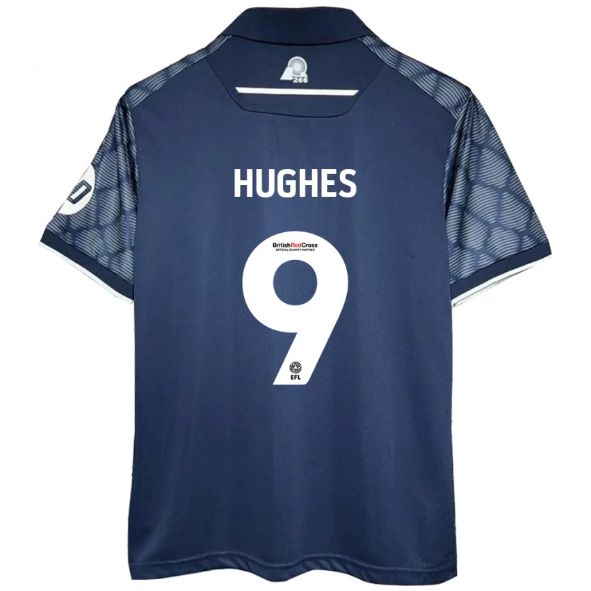 Kinder Rosie Hughes #9 Schwarz Auswärtstrikot Trikot 2024/25 T-Shirt Österreich