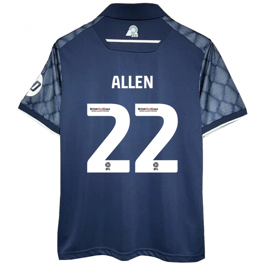 Kinder Keren Allen #22 Schwarz Auswärtstrikot Trikot 2024/25 T-Shirt Österreich