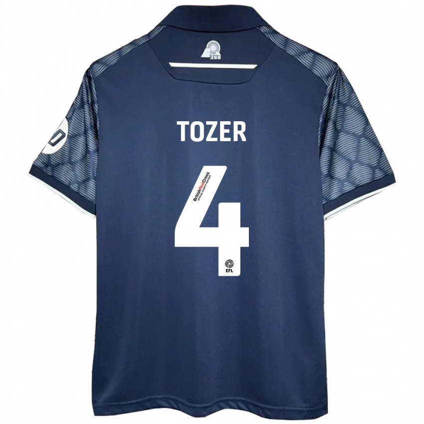 Kinder Ben Tozer #4 Schwarz Auswärtstrikot Trikot 2024/25 T-Shirt Österreich