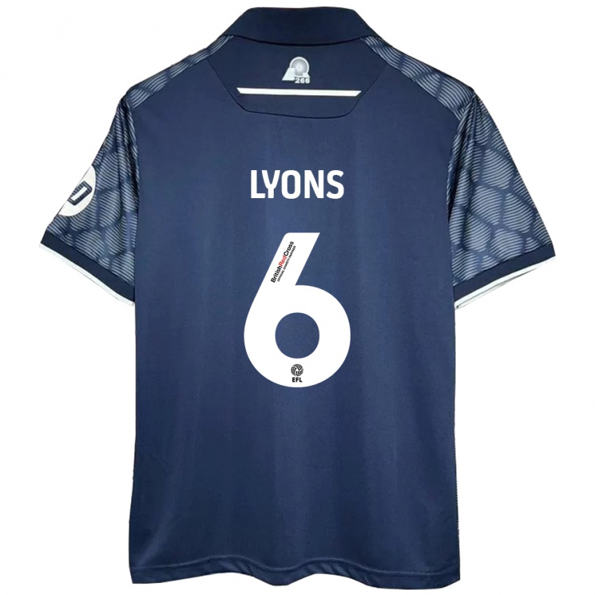 Kinder Lauryn Lyons #6 Schwarz Auswärtstrikot Trikot 2024/25 T-Shirt Österreich