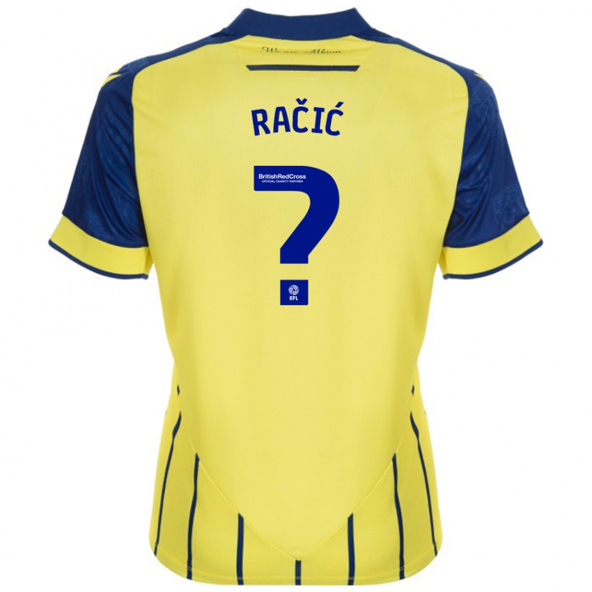 Kinder Uroš Račić #0 Gelb Blau Auswärtstrikot Trikot 2024/25 T-Shirt Österreich