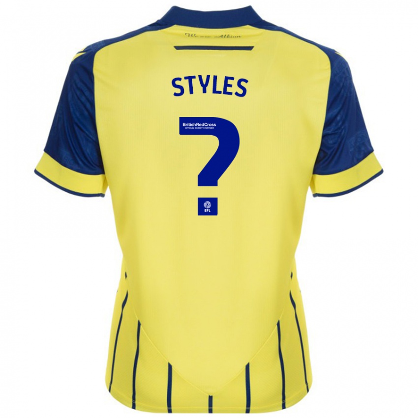 Kinder Callum Styles #0 Gelb Blau Auswärtstrikot Trikot 2024/25 T-Shirt Österreich