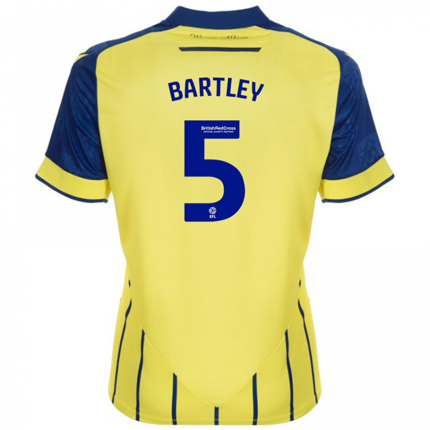 Kinder Kyle Bartley #5 Gelb Blau Auswärtstrikot Trikot 2024/25 T-Shirt Österreich