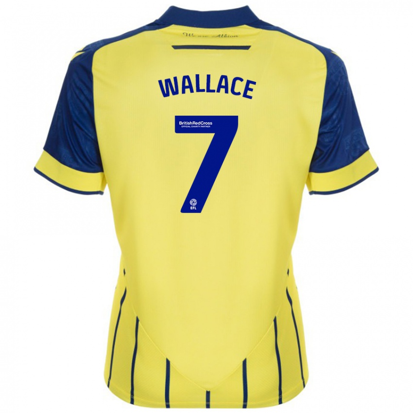 Kinder Jed Wallace #7 Gelb Blau Auswärtstrikot Trikot 2024/25 T-Shirt Österreich