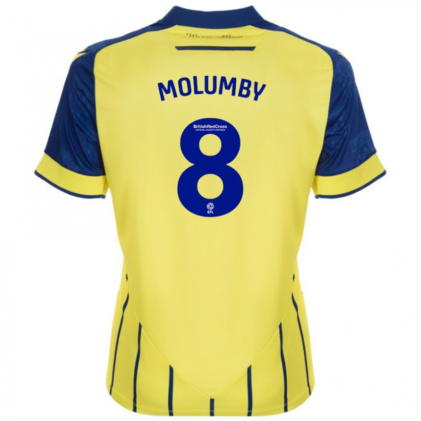 Kinder Jayson Molumby #8 Gelb Blau Auswärtstrikot Trikot 2024/25 T-Shirt Österreich